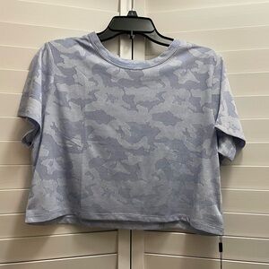 AYBL blue camo athletic crop top